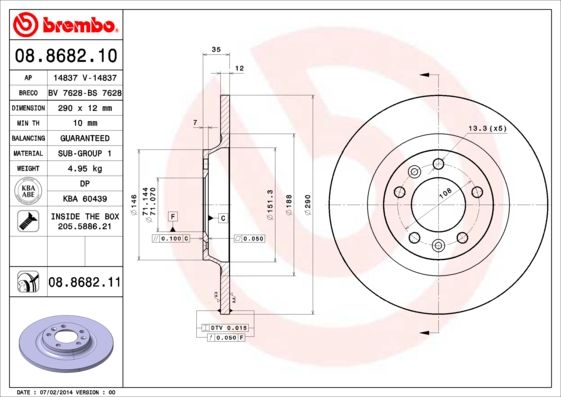 BREMBO Bremsscheibe (08.8682.10)