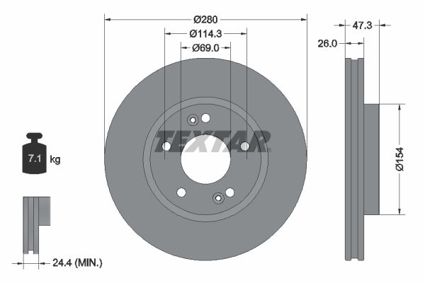 TEXTAR Bremsscheibe (92133905)