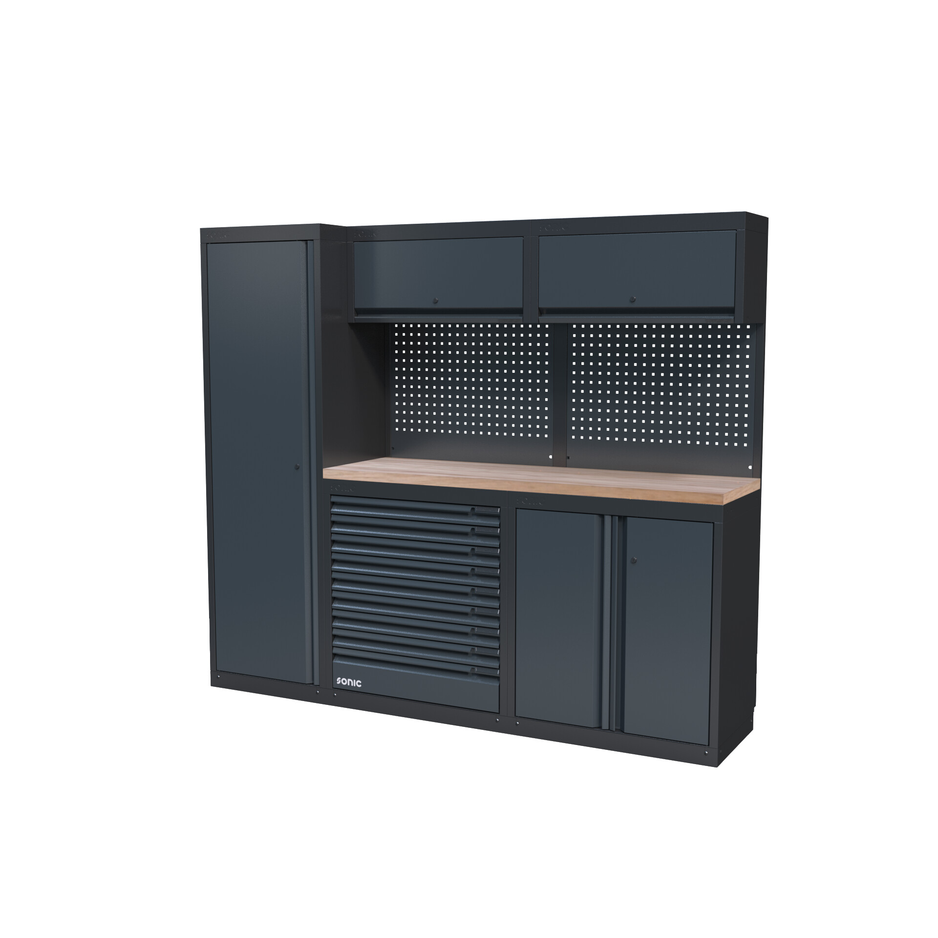 NEXT MSS Schrankwand  Holzarbeitsplatte hoch 2300mm