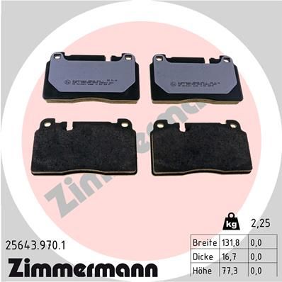ZIMMERMANN Bremsbelagsatz, Scheibenbremse (25643.970.1)