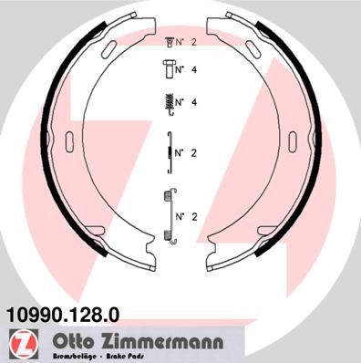 ZIMMERMANN Bremsbackensatz, Feststellbremse (10990.128.0) 4250238724018 10990.128.0