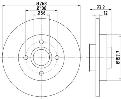 HELLA Bremsscheibe (8DD 355 123-261)