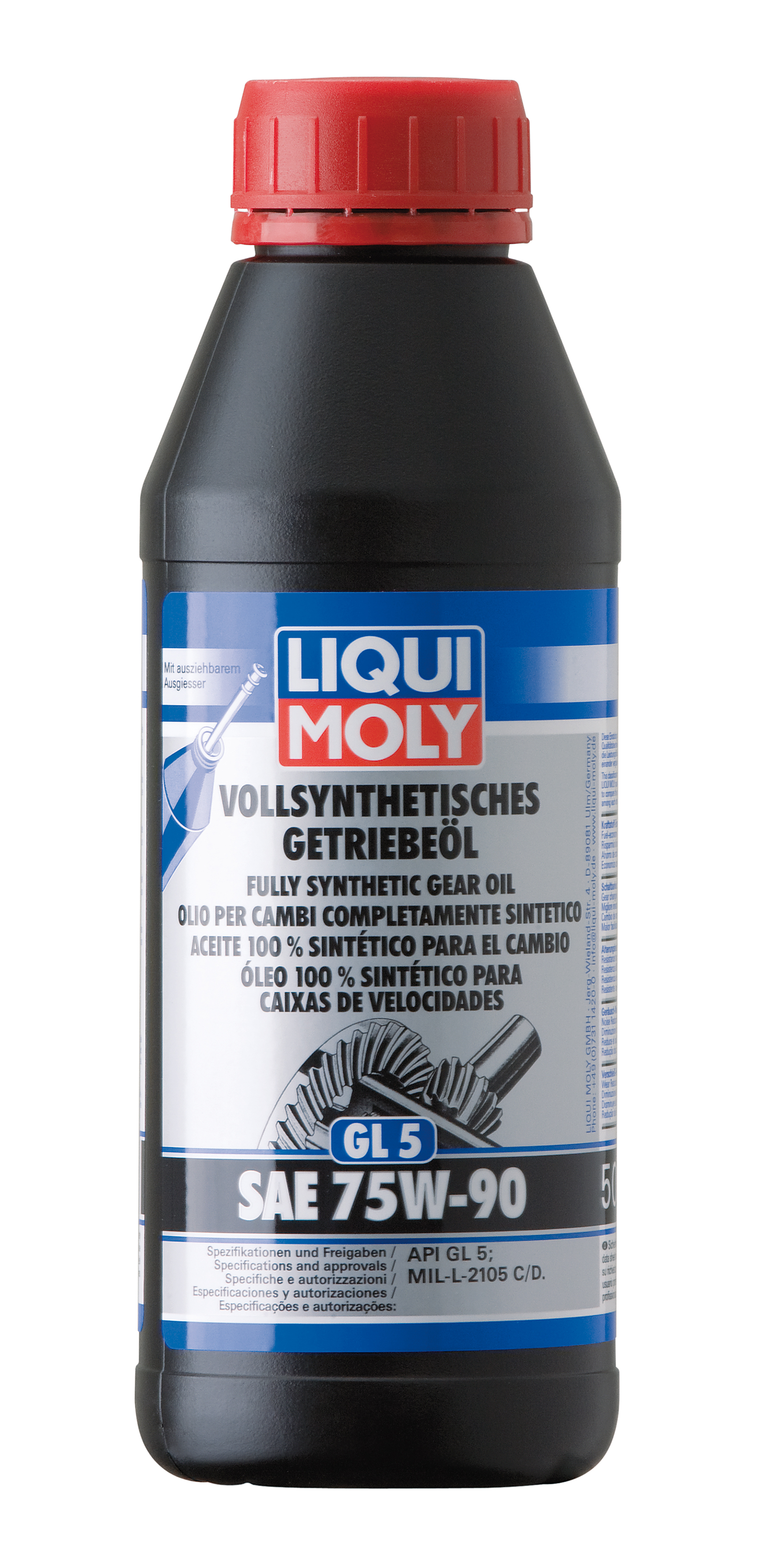 LIQUI MOLY Vollsynthetisches Getriebeöl (GL5) SAE 75W-90, 500 ml (1413)