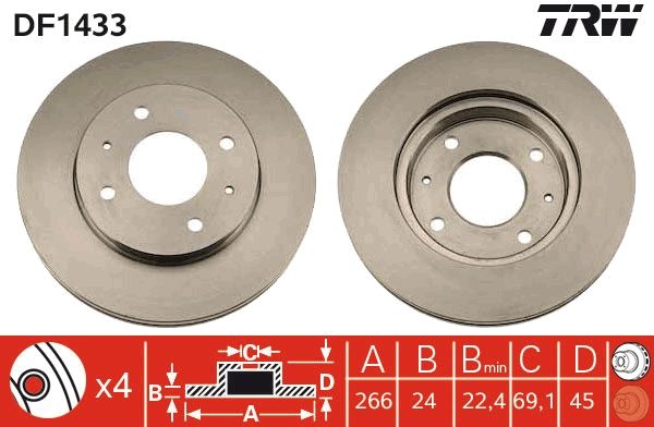 TRW Bremsscheibe (DF1433)