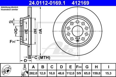 ATE Bremsscheibe (24.0112-0169.1)