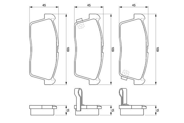 BOSCH Bremsbelagsatz, Scheibenbremse (0 986 424 695) BOSCH Bremsbelagsatz, Scheibenbremse (0 986 424 695)