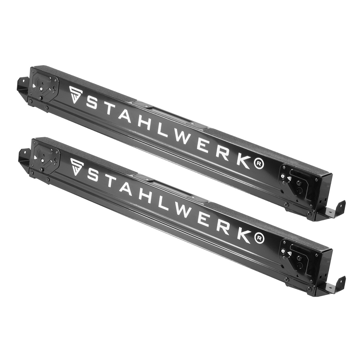 STAHLWERK Sägebock SB-757 ST im 2er Set pulverbeschichteter Metall-Arbeitsbock | Universal-Klappbock | Gerüstbock mit einer maximalen Tragkraft von 500 kg und seitlicher Halterung