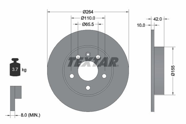 TEXTAR Bremsscheibe (92092103) 4019722301094 92092103