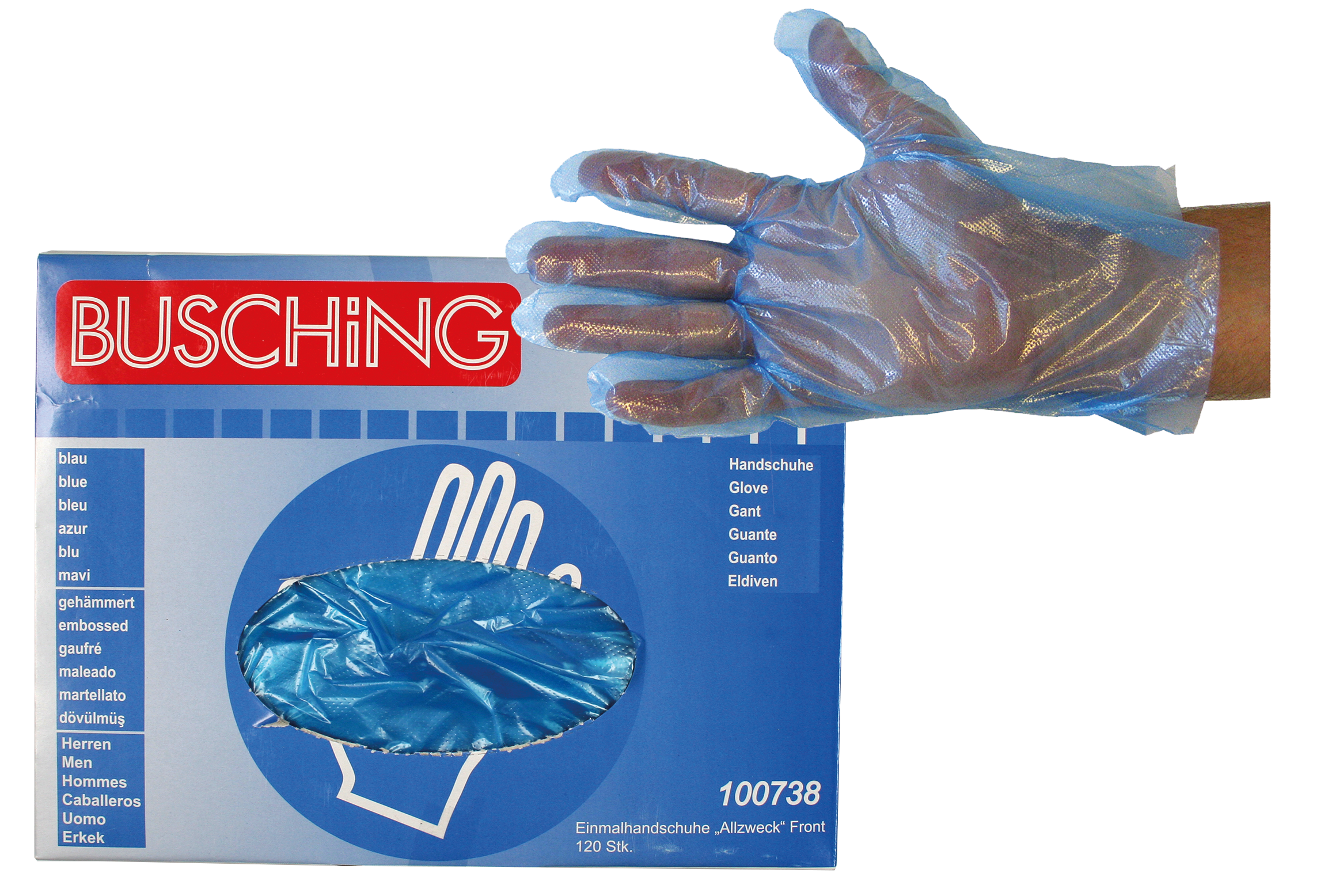 Einmalhandschuhe "Allzweck" blau Front