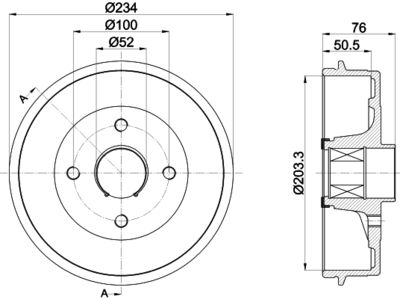 HELLA Bremstrommel (8DT 355 302-871)