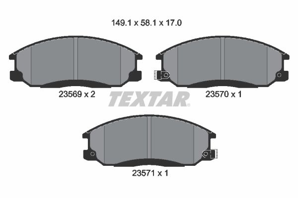 TEXTAR Bremsbelagsatz, Scheibenbremse (2356901)
