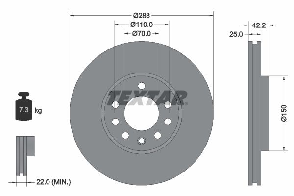 TEXTAR Bremsscheibe (92075603)