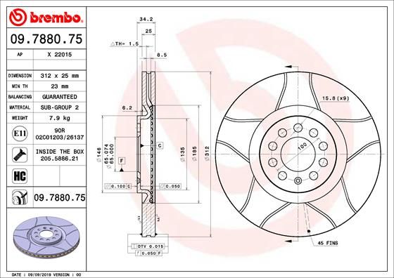 BREMBO Bremsscheibe (09.7880.75)