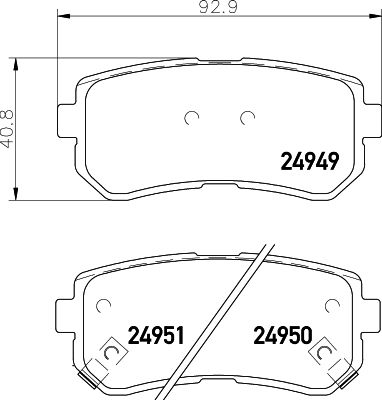 HELLA Bremsbelagsatz, Scheibenbremse (8DB 355 014-911)