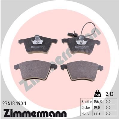 ZIMMERMANN Bremsbelagsatz, Scheibenbremse (23418.190.1)