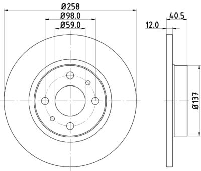 HELLA Bremsscheibe (8DD 355 101-621)