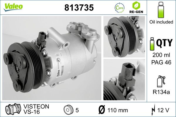 VALEO Kompressor, Klimaanlage (813735)