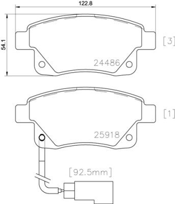 BREMBO Bremsbelagsatz, Scheibenbremse (P 24 066)