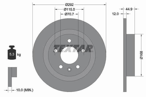 TEXTAR Bremsscheibe (92205703)