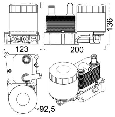 MAHLE Ölkühler, Motoröl (CLC 191 000S)
