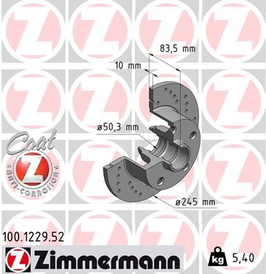 ZIMMERMANN Bremsscheibe (100.1229.52)