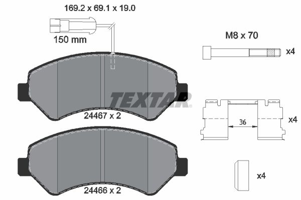 TEXTAR Bremsbelagsatz, Scheibenbremse (2446701)