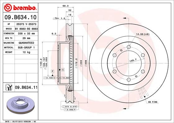 BREMBO Bremsscheibe (09.B634.11)