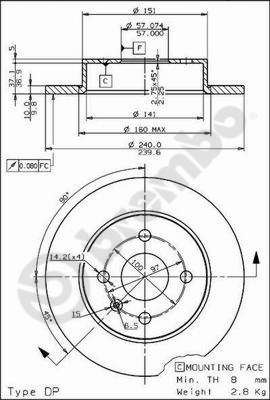 BREMBO Bremsscheibe (08.7626.75)