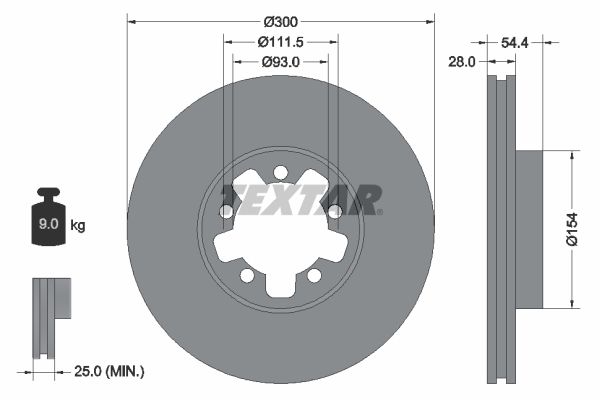 TEXTAR Bremsscheibe (92151903)