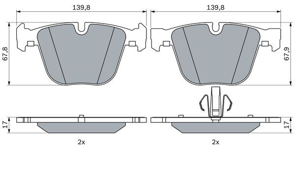 BOSCH Bremsbelagsatz, Scheibenbremse (0 986 424 612) BOSCH Bremsbelagsatz, Scheibenbremse (0 986 424 612)