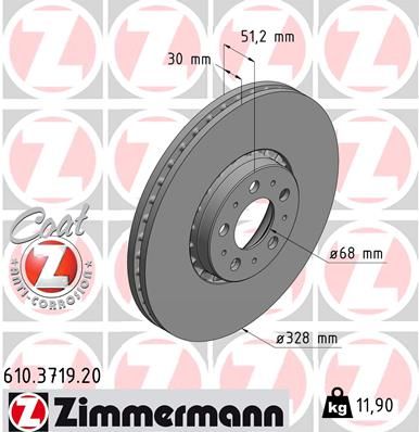 ZIMMERMANN Bremsscheibe (610.3719.20)
