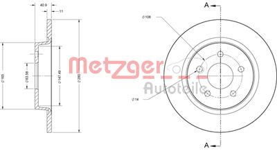 METZGER Bremsscheibe (6110180)