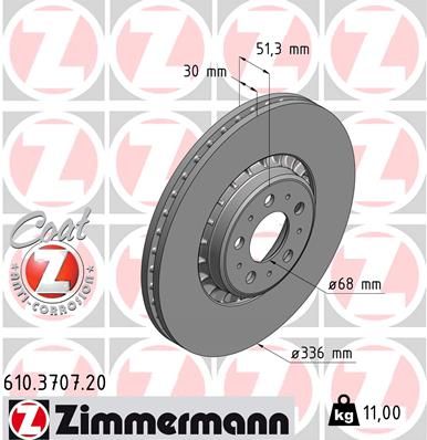ZIMMERMANN Bremsscheibe (610.3707.20)