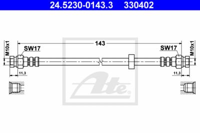 ATE Bremsschlauch (24.5230-0143.3) Thumbnail
