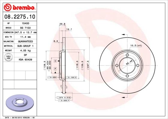 BREMBO Bremsscheibe (08.2275.10)