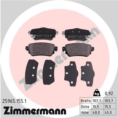 ZIMMERMANN Bremsbelagsatz, Scheibenbremse (25965.155.1)