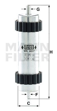 MANN-FILTER Kraftstofffilter (WK 6037) Thumbnail
