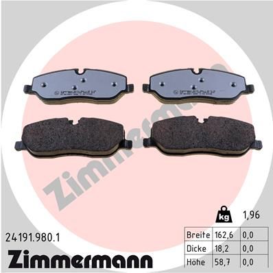 ZIMMERMANN Bremsbelagsatz, Scheibenbremse (24191.980.1)