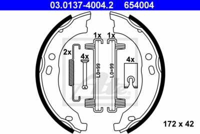 ATE Bremsbackensatz, Feststellbremse (03.0137-4004.2) Thumbnail