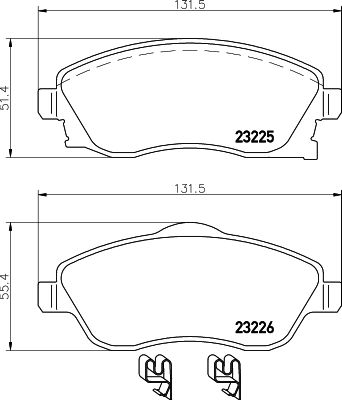 HELLA Bremsbelagsatz, Scheibenbremse (8DB 355 018-511)
