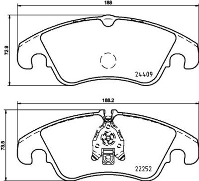 HELLA Bremsbelagsatz, Scheibenbremse (8DB 355 023-221)