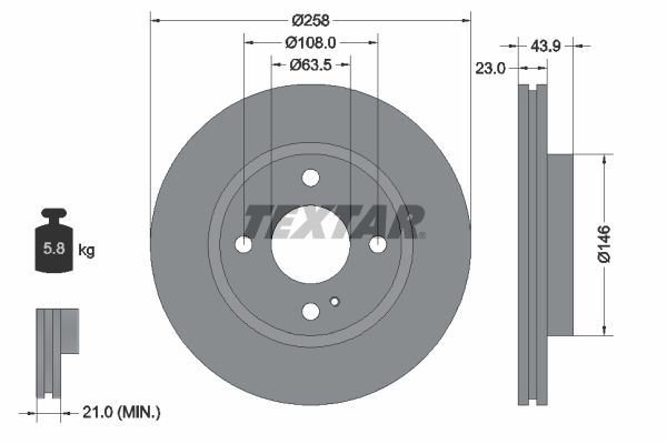 TEXTAR Bremsscheibe (92176003)