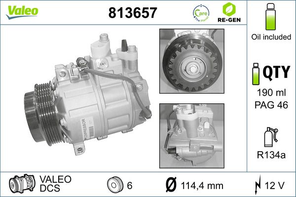VALEO Kompressor, Klimaanlage (813657) VALEO Kompressor, Klimaanlage (813657)