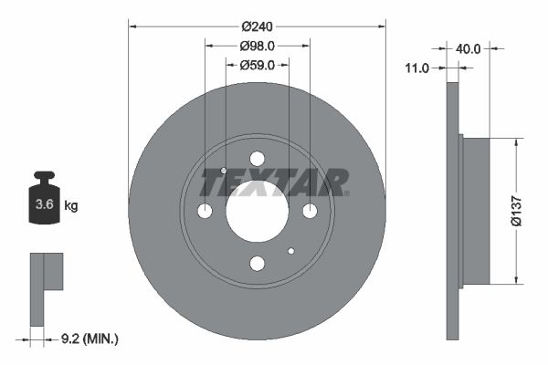 TEXTAR Bremsscheibe (92061103)