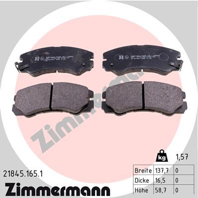 ZIMMERMANN Bremsbelagsatz, Scheibenbremse (21845.165.1)