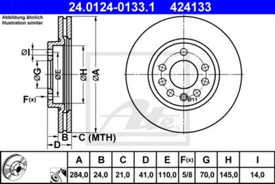 ATE Bremsscheibe (24.0124-0133.1)