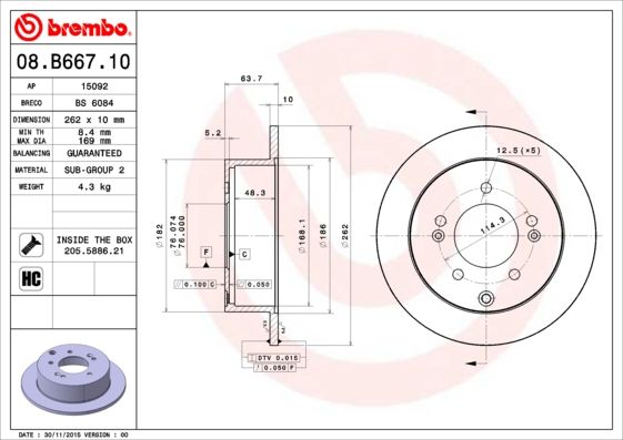 BREMBO Bremsscheibe (08.B667.11)