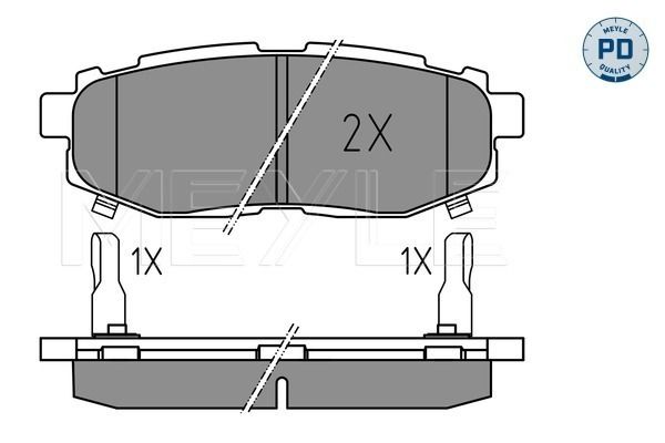 MEYLE Bremsbelagsatz, Scheibenbremse (025 248 5416/PD)