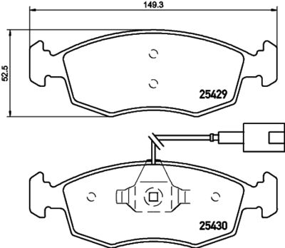 HELLA Bremsbelagsatz, Scheibenbremse (8DB 355 019-651)