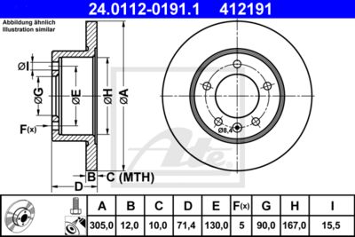 ATE Bremsscheibe (24.0112-0191.1)